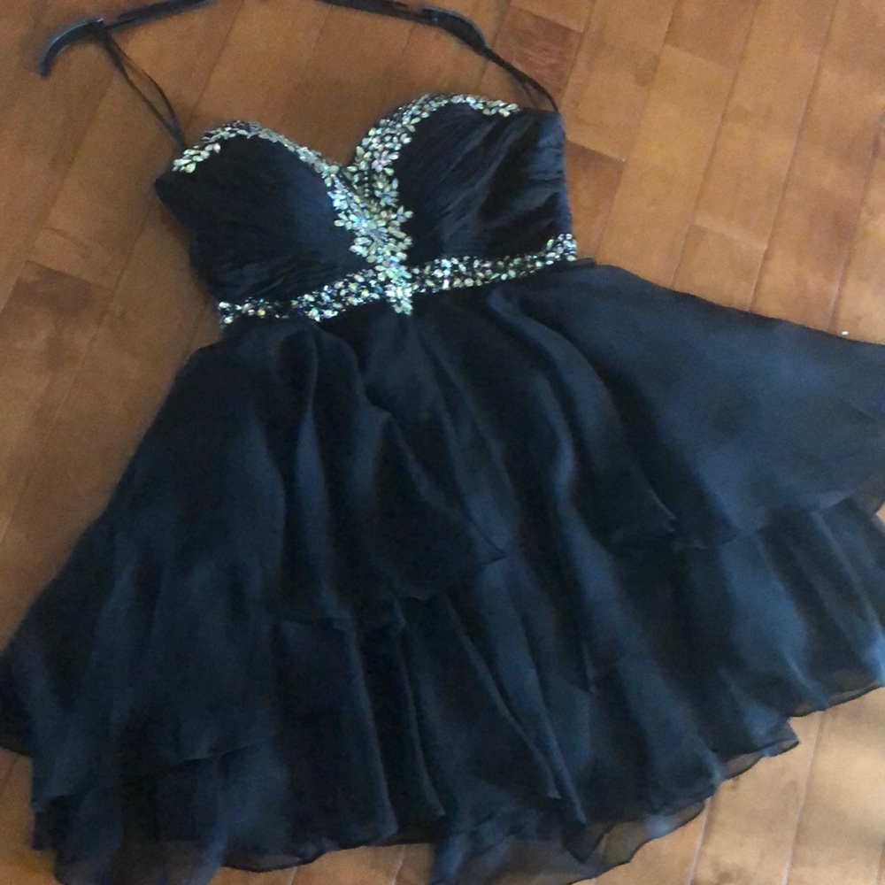 Evening dress black with jewels